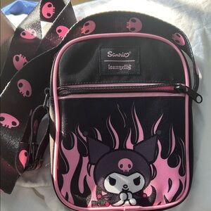 Sanrio Loungefly Kuromi Crossbody Bag Pink and Black